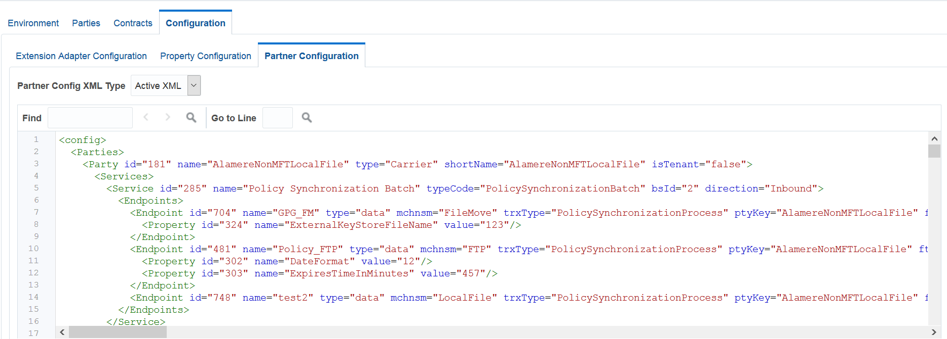 Image represents partner configuration tab.