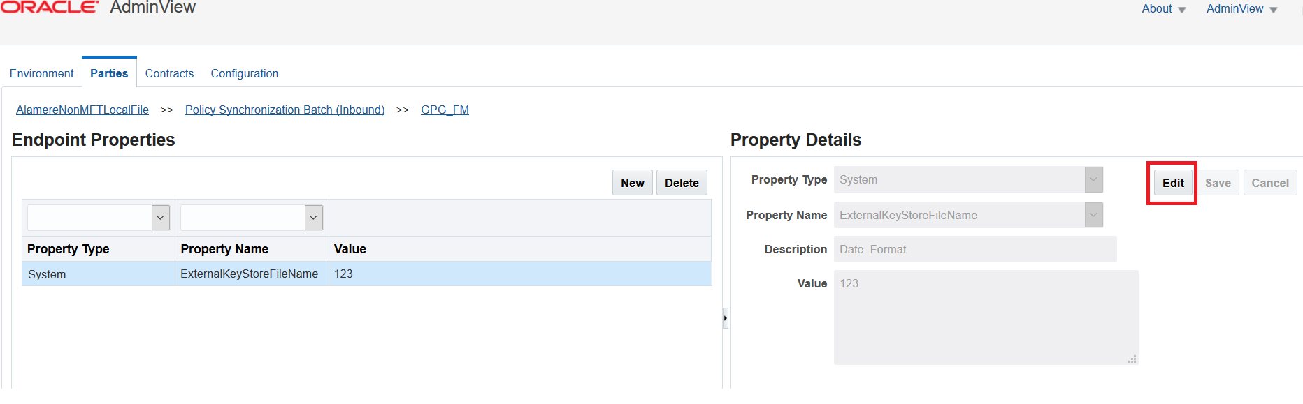 Image represents editing custom property.