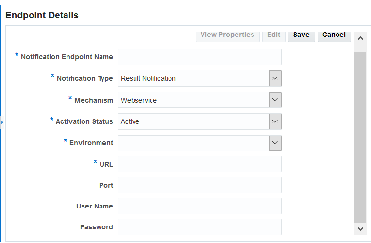 Image represents results after selecting Websevice mechanism.