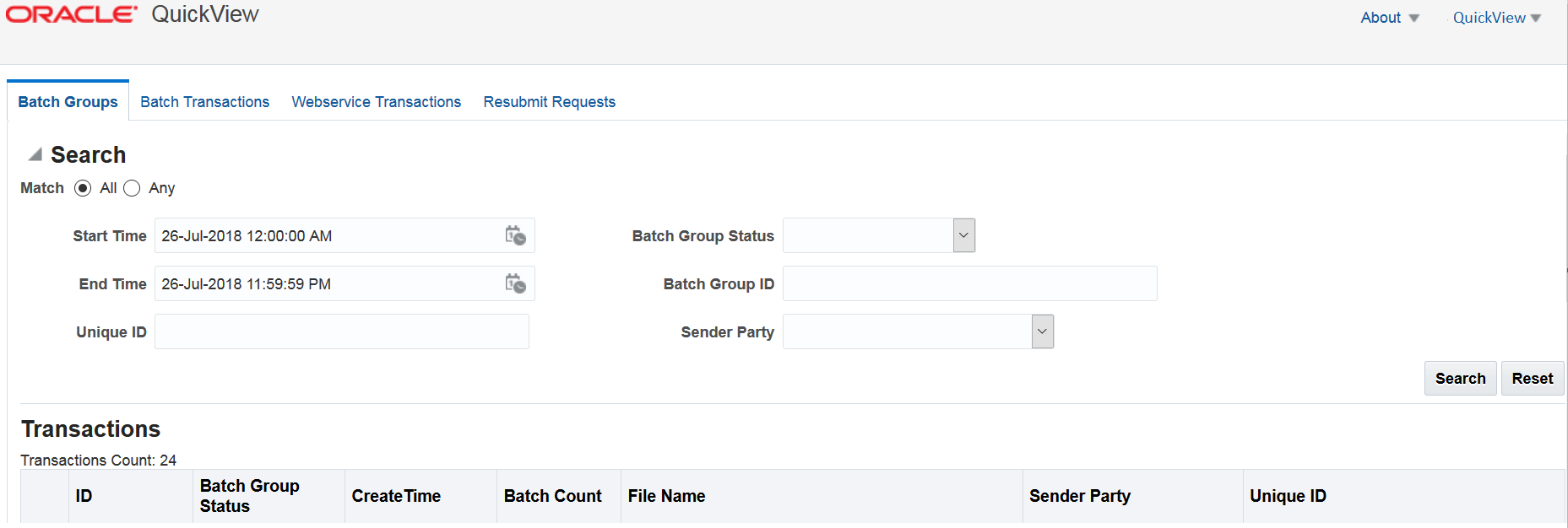 Image represents QuickView home page.