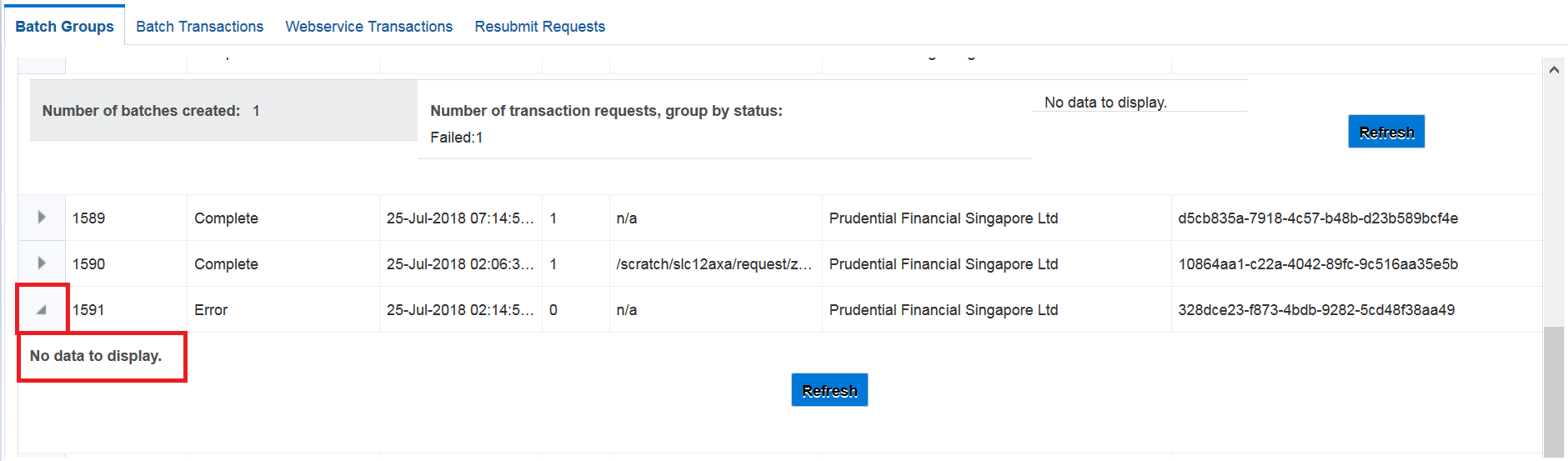 Image represents pending, failed, initiated or error transactions.