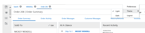 sample of Theme set to Light