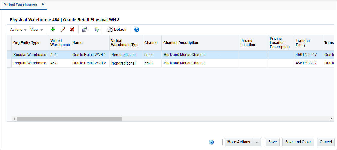 Virtual Warehouses window