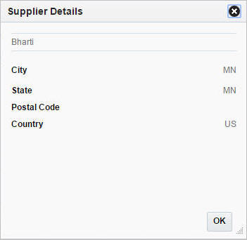 Supplier Details window