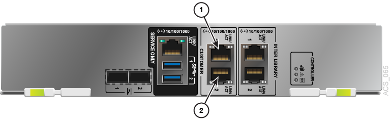 Shows CUSTOMER network inputs 1 and 2