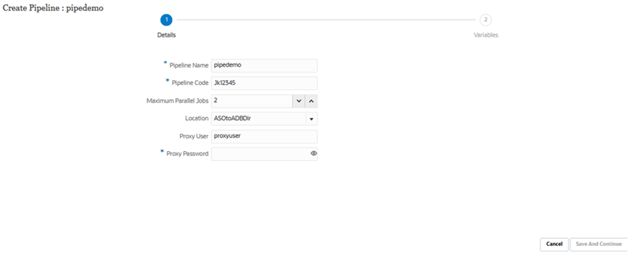 イメージは「パイプラインの作成」ページを示しています。