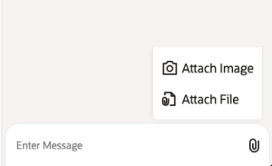 このスクリーンショットは、大きいデバイスの「イメージを添付」オプションを示しています。