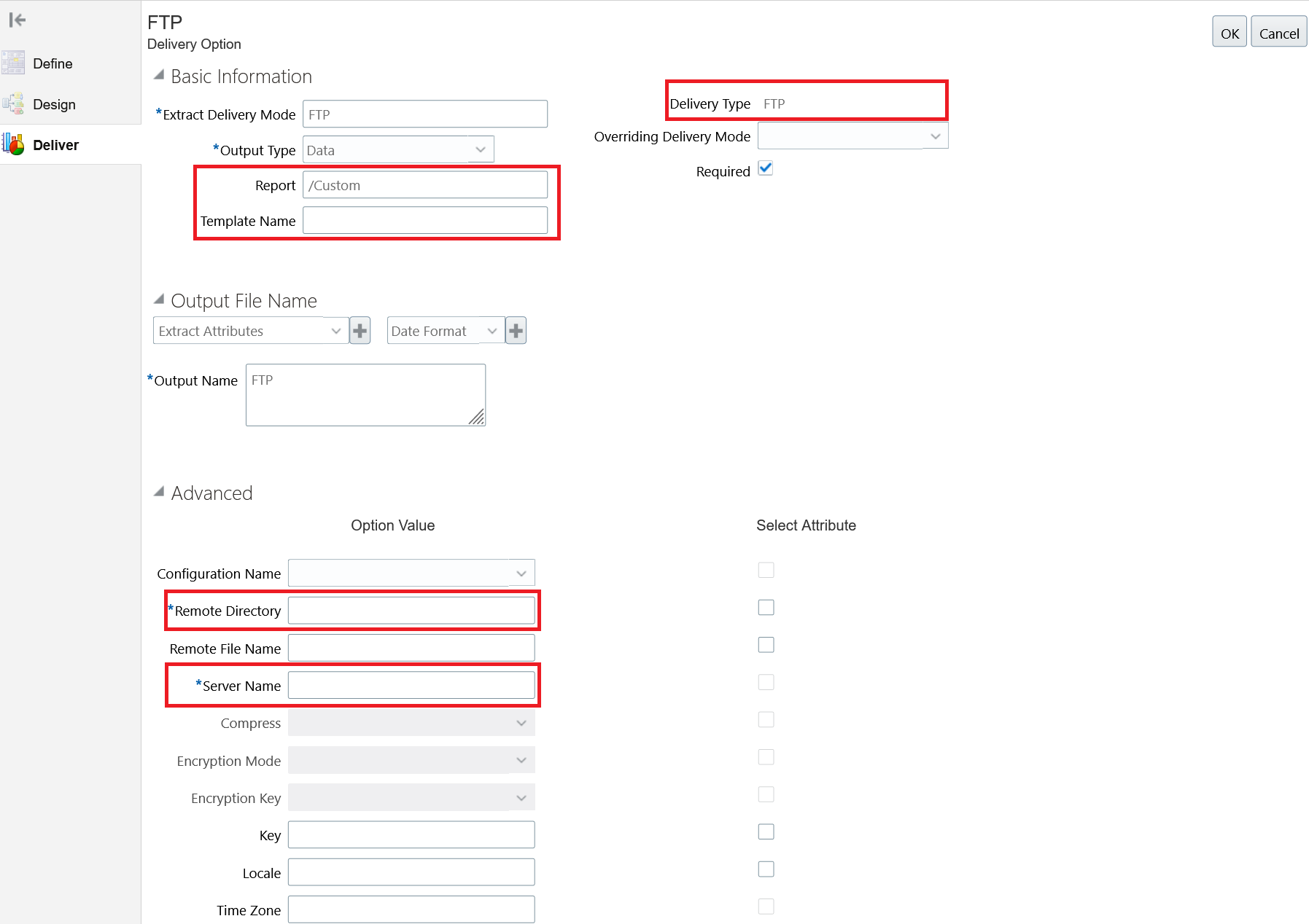 FTP提供オプションのプレースホルダ