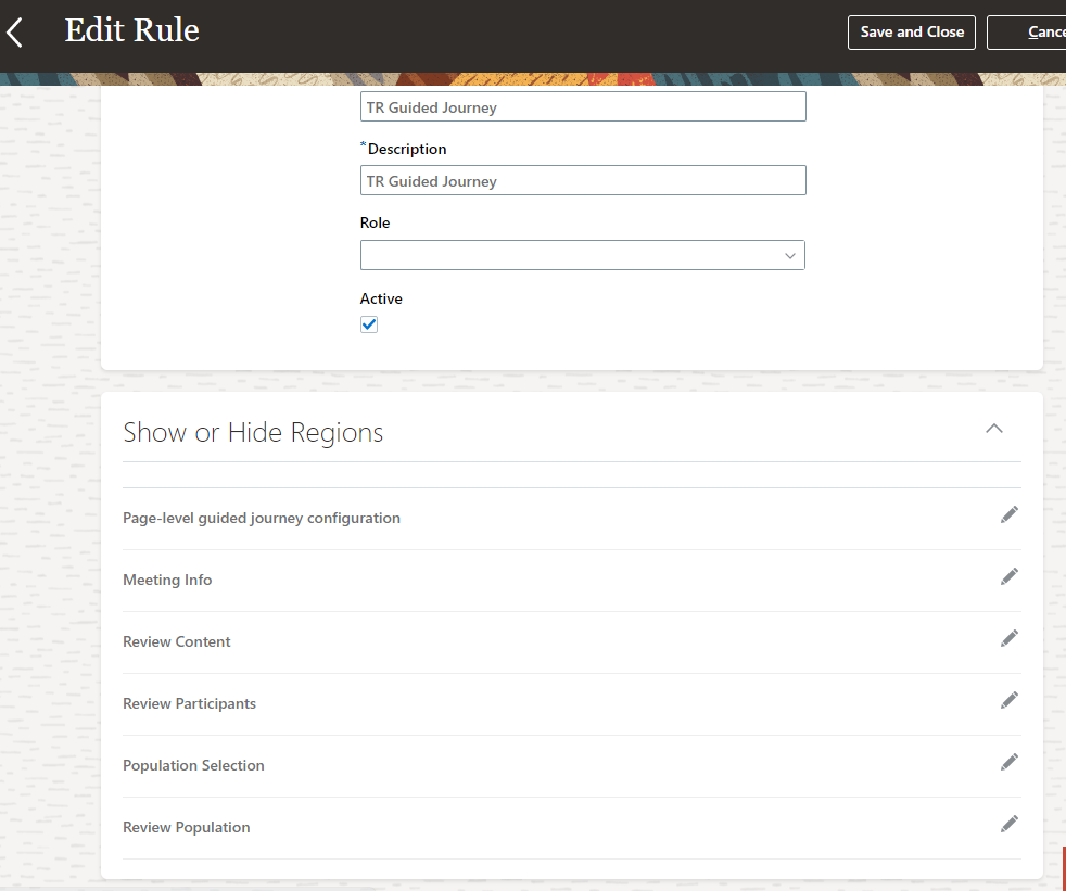 この図は、「タレント・レビュー会議」処理ルールの「ルールの編集」ページを示しています。