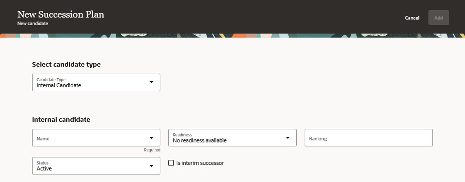 この画像は、「新規候補者」サブページを示しています。