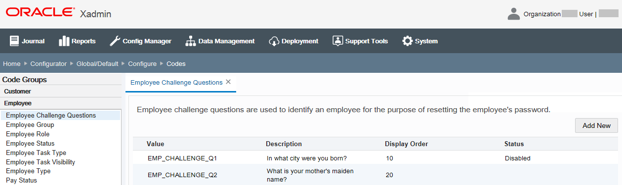 Configure Code - Disabled Code Example