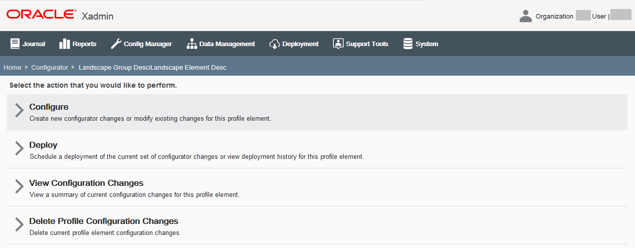 Delete Profile Configuration Changes option