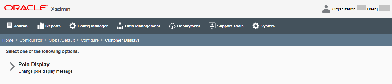 Customer Display page