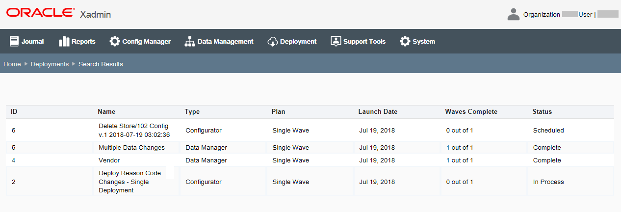 Deployment Plans Search Results