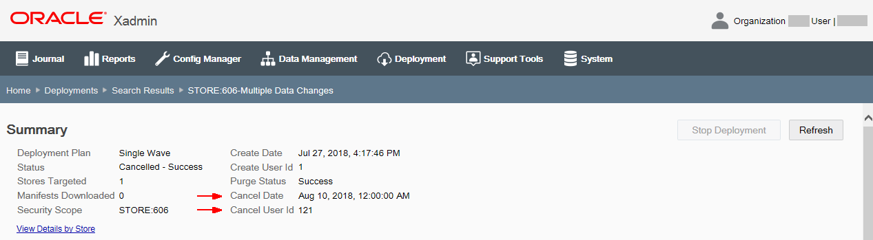 Cancelled Deployment Example