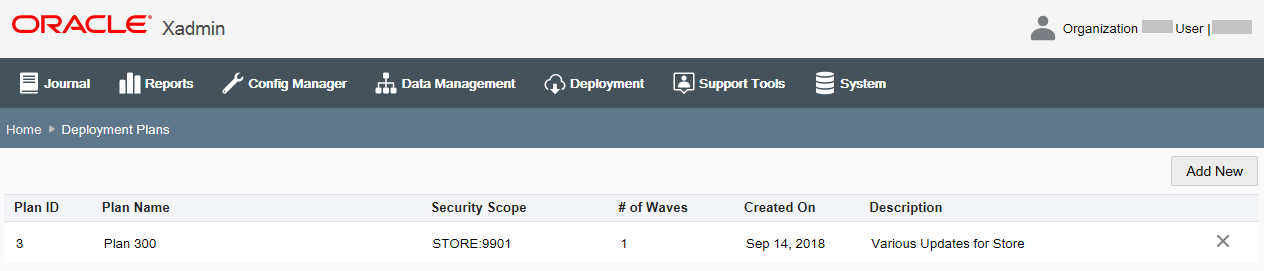 Deployments Plan page