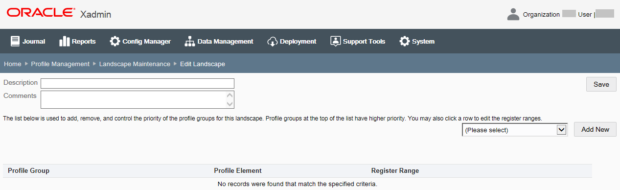 Edit Landscape Page - Add New
