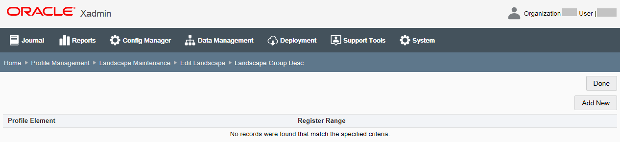 Profile Group Page - Register Types