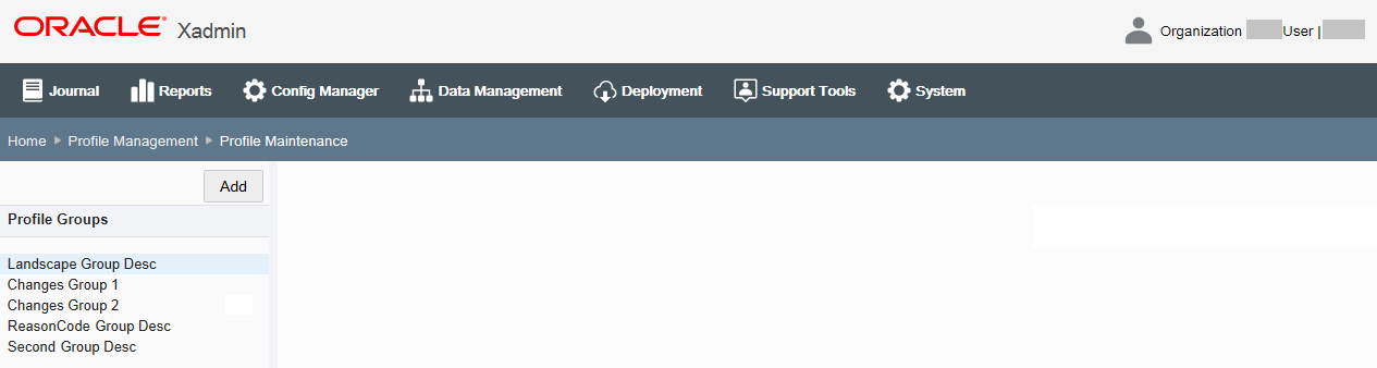 Profile Maintenance Page
