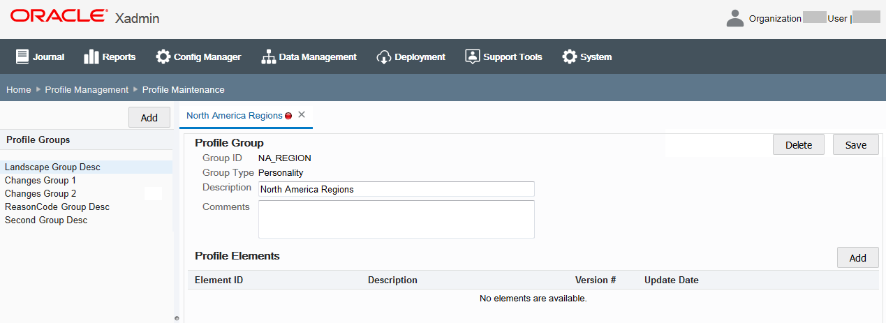 Profile Maintenance Window populated