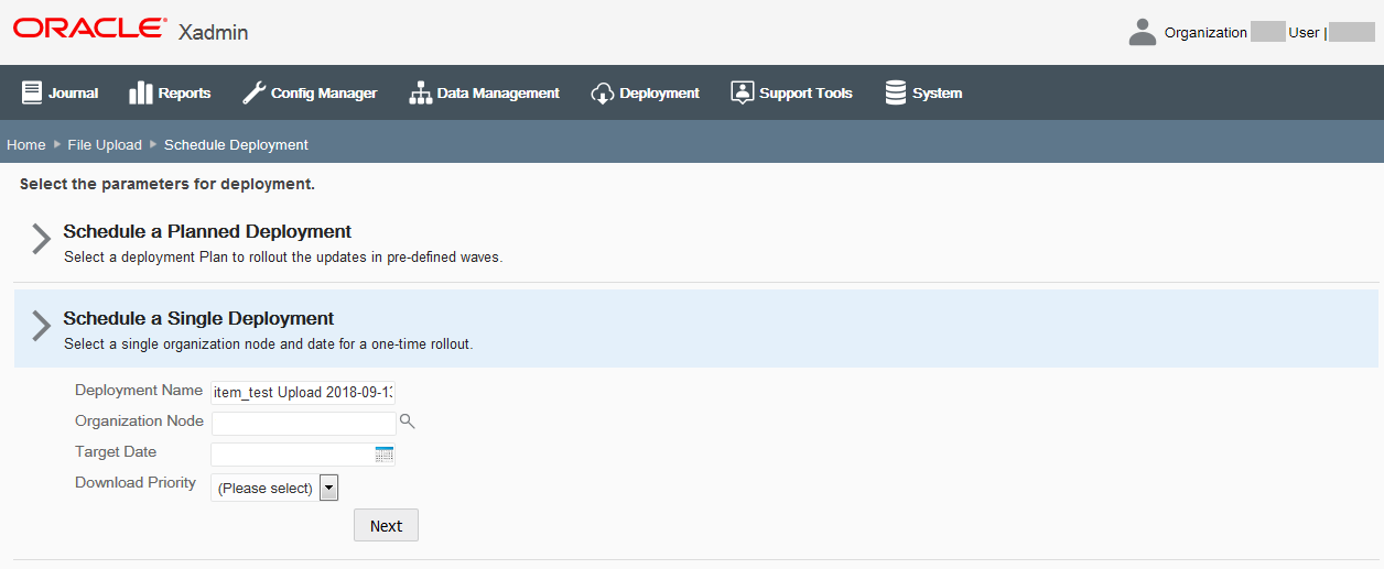 Single Deployment option
