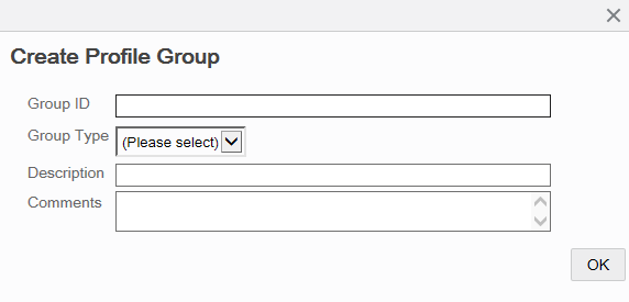 Create Profile Group Window