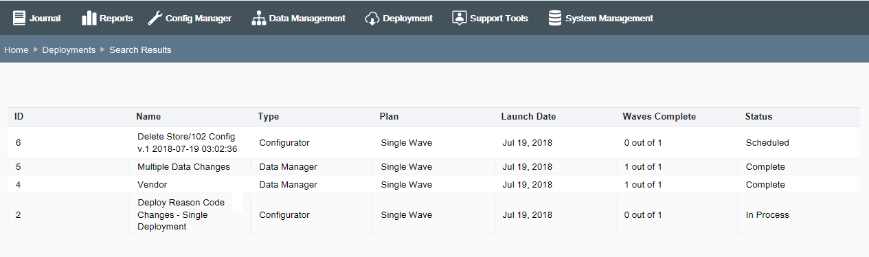 Deployment Plans Search Results