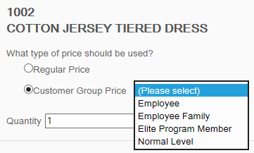 Item Prices - Price Type Filter