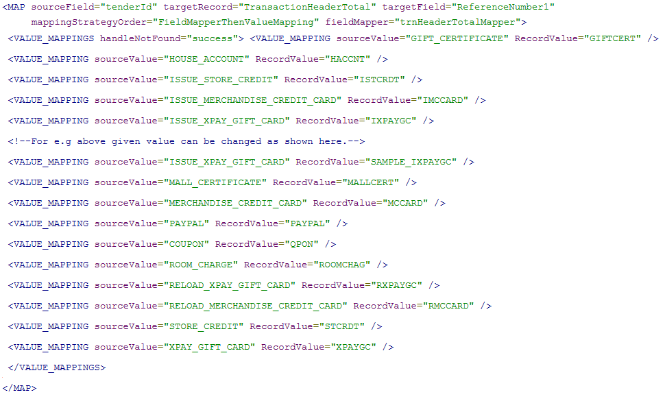 Example 1 of the RTLogMappingConfig.xml field mapper