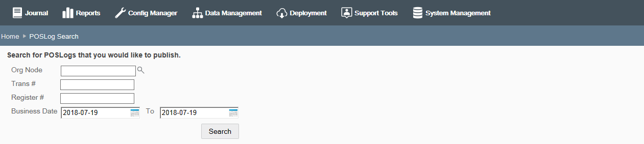 PosLog Search page