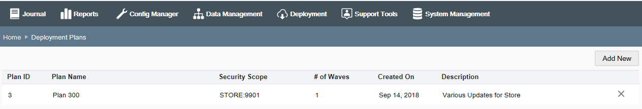 Deployments Plan page