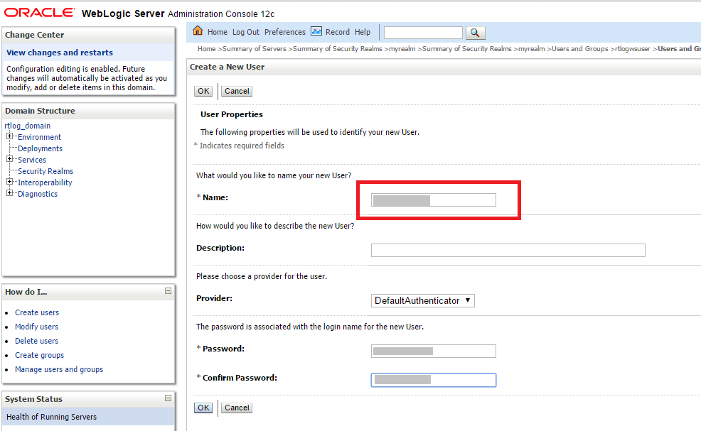 This image shows the Create a New User page.