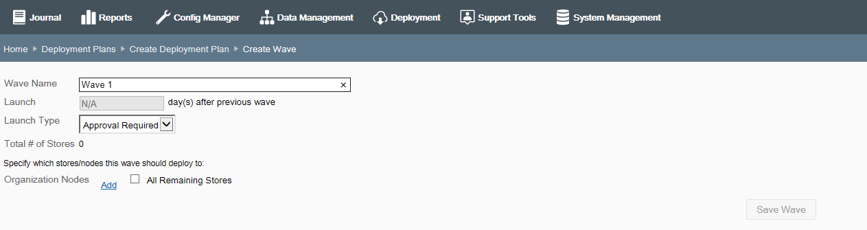 Create Wave page