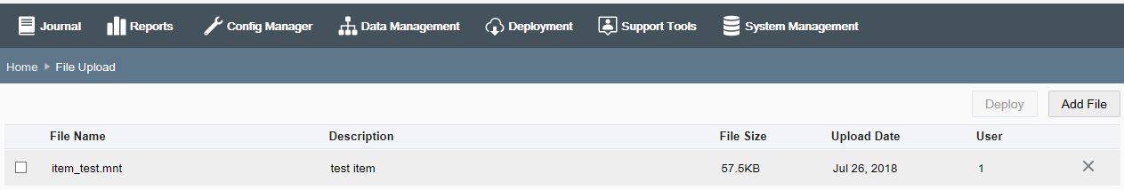 File Upload page
