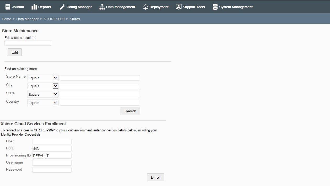 Stores page