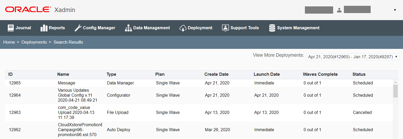 Deployment Plans Search Results