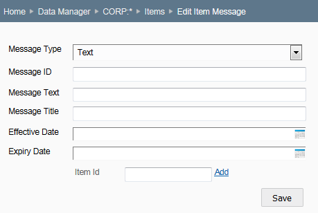 Edit Item Message window