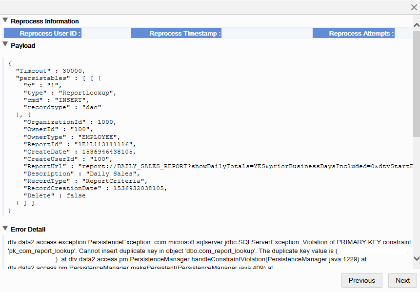 Replication Status Detail window
