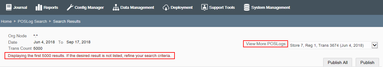Example 3 Trans Count > 100, Search Results > 5000