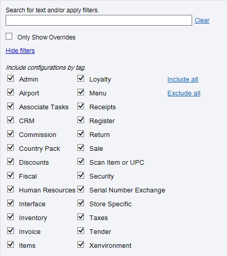 Additional Filter Options