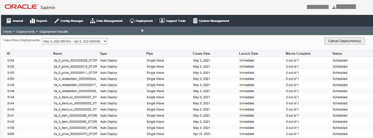 Deployment Plans Search Results