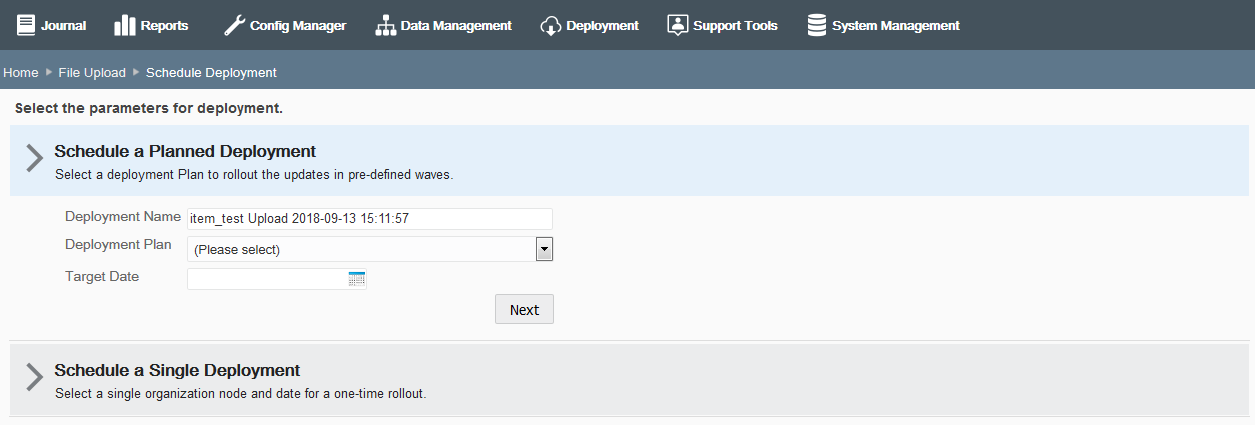 Planned Deployment option