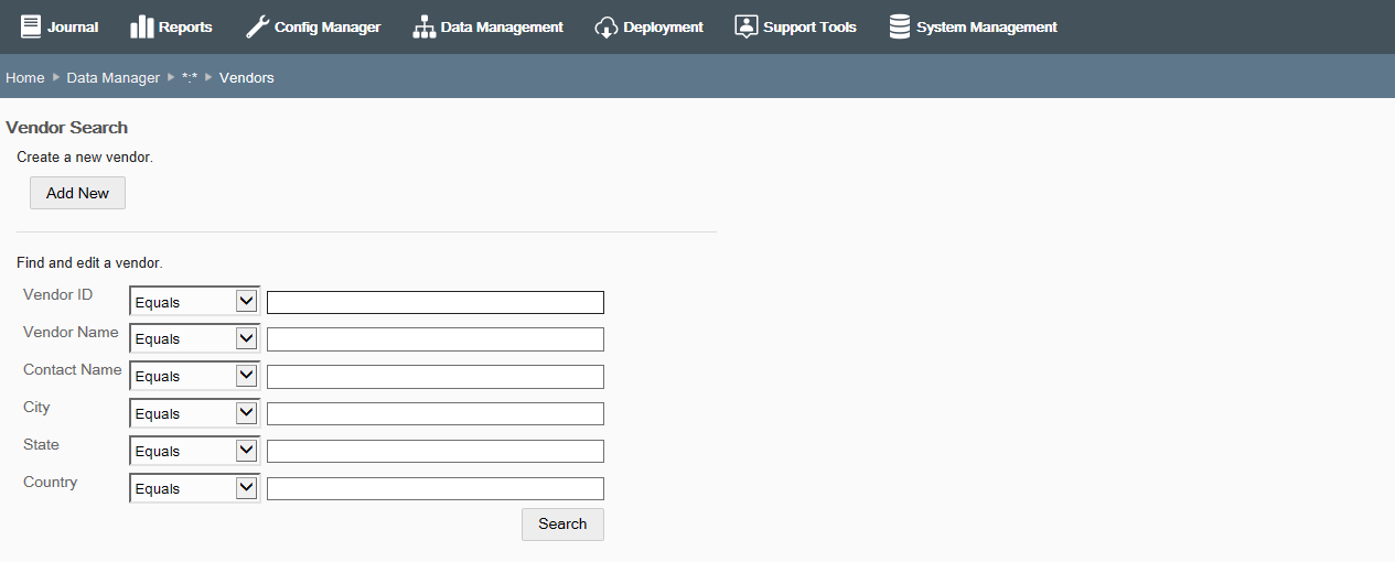 Vendors page