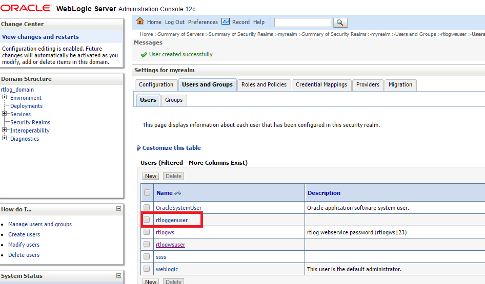 This image shows the Users page.