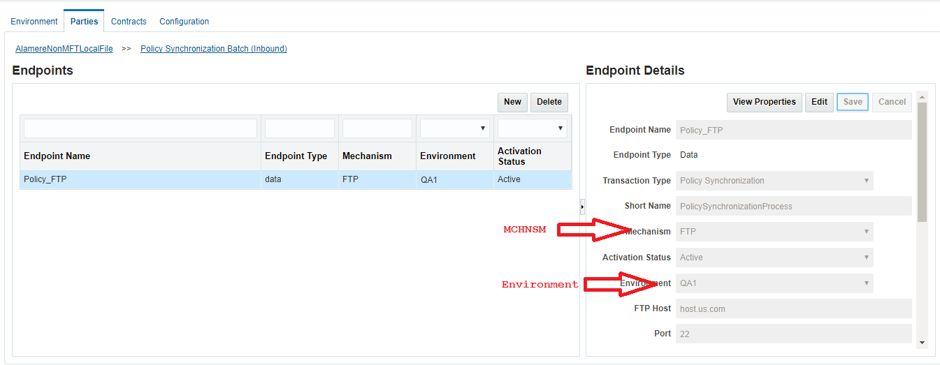 Image represents Endpoint Details Section for Mechanism and Environment