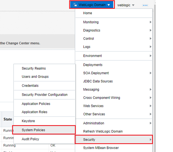 Image represents web logic enterprise options