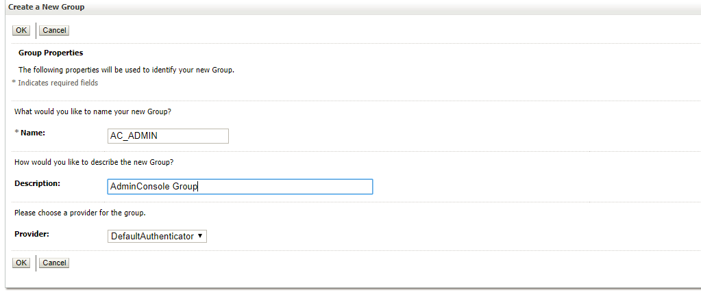 Navigate to <Domain>/Security Realms/myrealm/Users and Groups/Groups Navigate to <Domain>/Security Realms/myrealm/Users and Groups/Groups