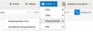 This image shows the Requirements sub-menu options of the Admin Menu in the top navigation of OIPA.