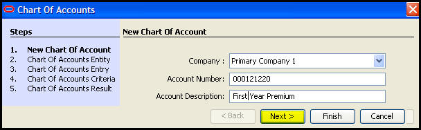 CoA creation step 1 of the wizard