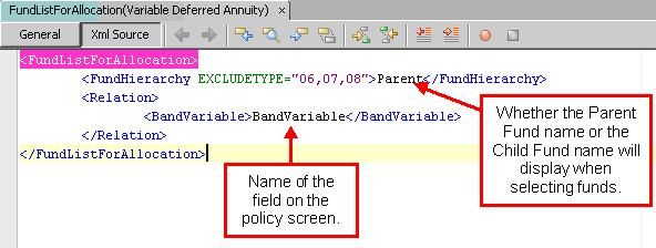 FundListForAllocation XML Example